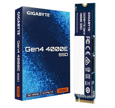 כונן אחסון פלאש ג'יגהבייט Gigabyte G440E250G 4000E Gen4 SSD M.2 2280 PCIe 4.0x4 256GB Read 3500MB/s Write 1800MB/s